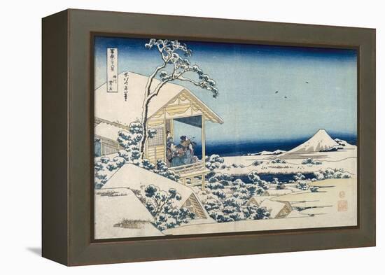 Snowy Morning at Koishikawa-Katsushika Hokusai-Framed Stretched Canvas