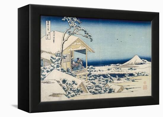 Snowy Morning at Koishikawa-Katsushika Hokusai-Framed Stretched Canvas