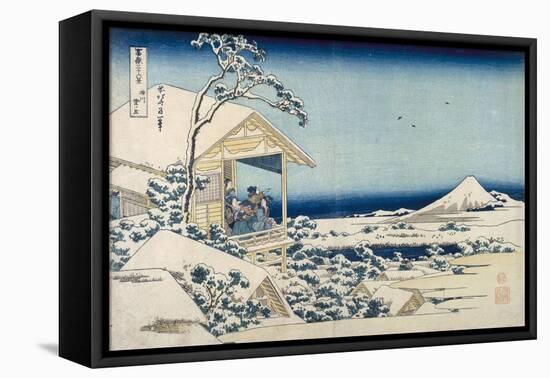 Snowy Morning at Koishikawa-Katsushika Hokusai-Framed Stretched Canvas