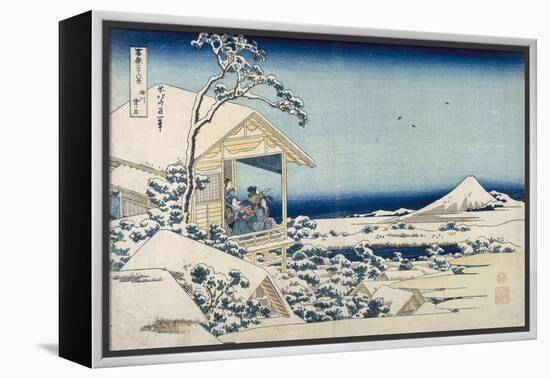 Snowy Morning at Koishikawa-Katsushika Hokusai-Framed Stretched Canvas