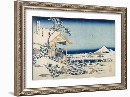 Snowy Morning at Koishikawa-Katsushika Hokusai-Framed Premium Giclee Print