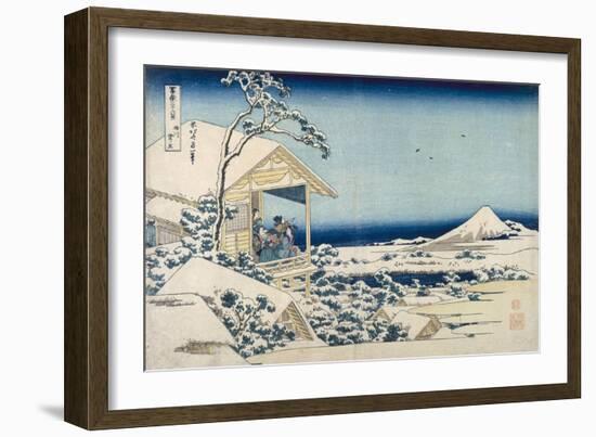 Snowy Morning at Koishikawa-Katsushika Hokusai-Framed Premium Giclee Print