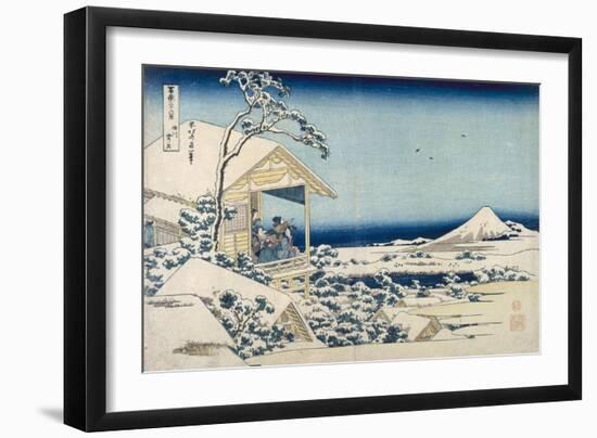 Snowy Morning at Koishikawa-Katsushika Hokusai-Framed Premium Giclee Print