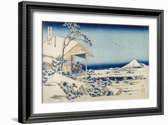 Snowy Morning at Koishikawa-Katsushika Hokusai-Framed Premium Giclee Print