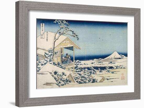 Snowy Morning at Koishikawa-Katsushika Hokusai-Framed Art Print