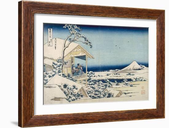 Snowy Morning at Koishikawa-Katsushika Hokusai-Framed Art Print