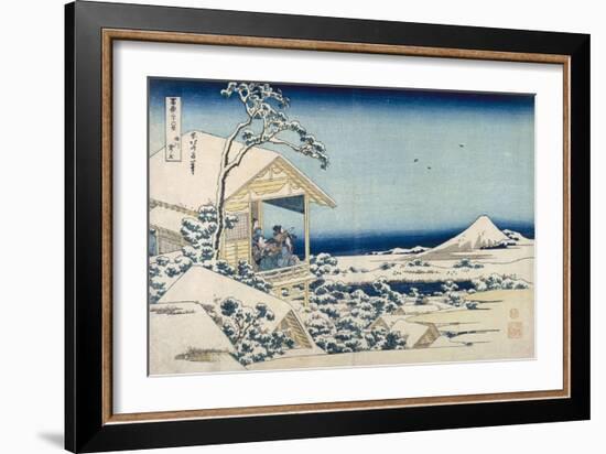 Snowy Morning at Koishikawa-Katsushika Hokusai-Framed Art Print