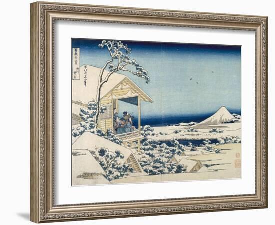 Snowy Morning at Koishikawa-Katsushika Hokusai-Framed Art Print