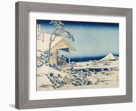 Snowy Morning at Koishikawa-Katsushika Hokusai-Framed Art Print