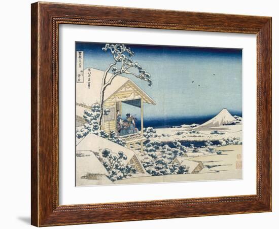 Snowy Morning at Koishikawa-Katsushika Hokusai-Framed Art Print