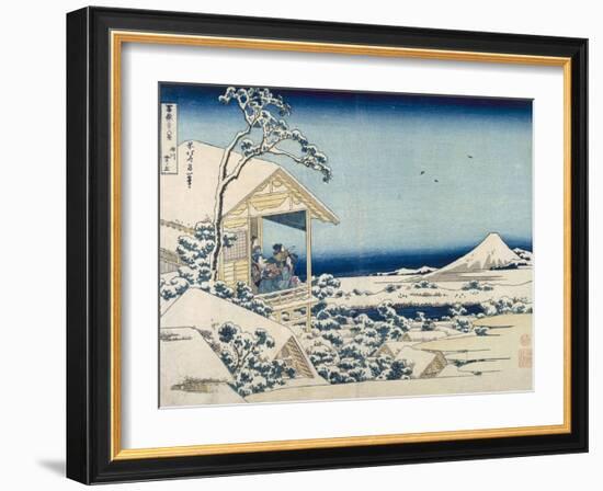 Snowy Morning at Koishikawa-Katsushika Hokusai-Framed Art Print