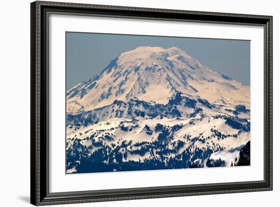 Snowy Mount Saint Adams Mountain Glacier from Crystal Mountain-William Perry-Framed Photographic Print