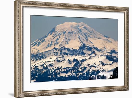 Snowy Mount Saint Adams Mountain Glacier from Crystal Mountain-William Perry-Framed Photographic Print