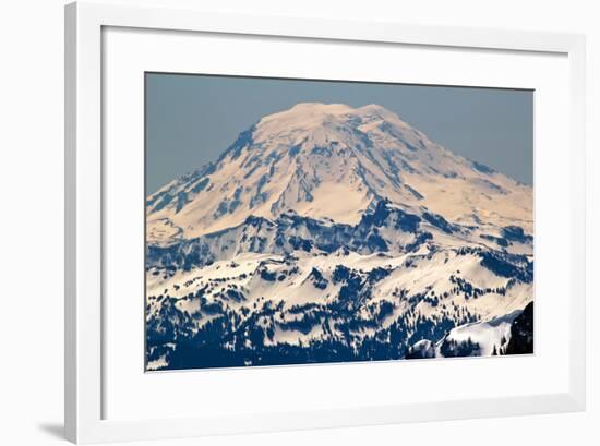 Snowy Mount Saint Adams Mountain Glacier from Crystal Mountain-William Perry-Framed Photographic Print