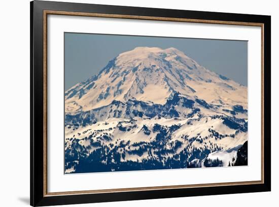 Snowy Mount Saint Adams Mountain Glacier from Crystal Mountain-William Perry-Framed Photographic Print