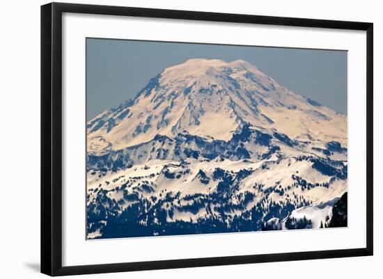 Snowy Mount Saint Adams Mountain Glacier from Crystal Mountain-William Perry-Framed Photographic Print