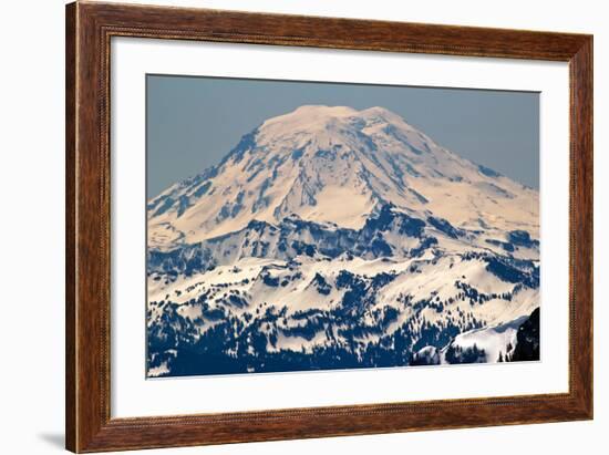 Snowy Mount Saint Adams Mountain Glacier from Crystal Mountain-William Perry-Framed Photographic Print