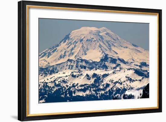 Snowy Mount Saint Adams Mountain Glacier from Crystal Mountain-William Perry-Framed Photographic Print