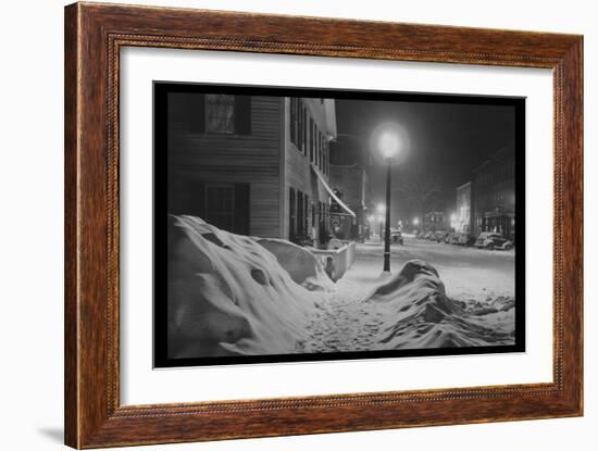 Snowy Night in Woodstock, Vermont-Marion Post Wolcott-Framed Art Print