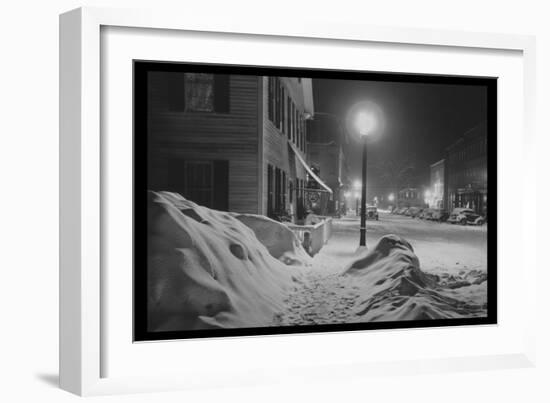 Snowy Night in Woodstock, Vermont-Marion Post Wolcott-Framed Art Print