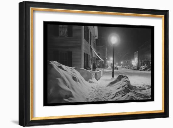 Snowy Night in Woodstock, Vermont-Marion Post Wolcott-Framed Art Print