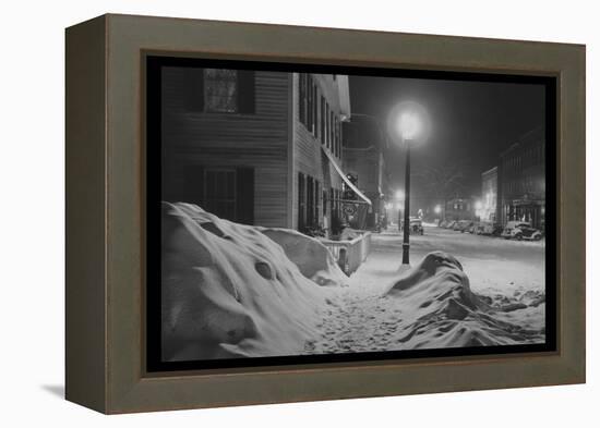 Snowy Night in Woodstock, Vermont-Marion Post Wolcott-Framed Stretched Canvas