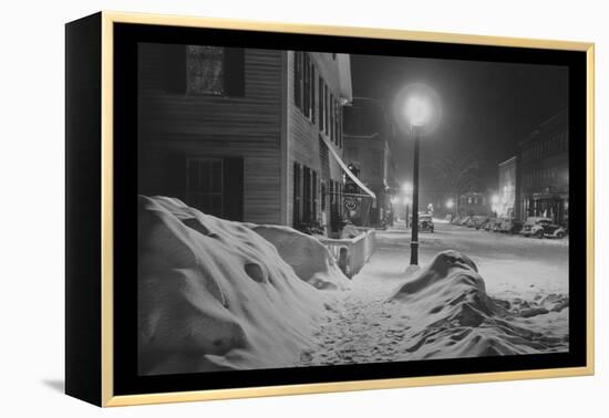 Snowy Night in Woodstock, Vermont-Marion Post Wolcott-Framed Stretched Canvas