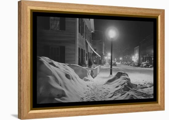 Snowy Night in Woodstock, Vermont-Marion Post Wolcott-Framed Stretched Canvas