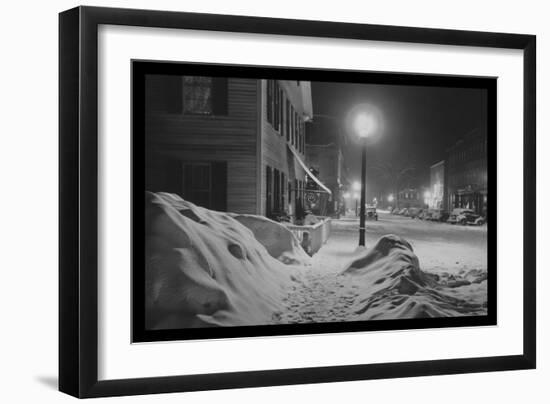 Snowy Night in Woodstock, Vermont-Marion Post Wolcott-Framed Art Print