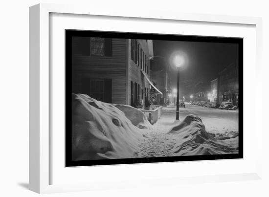 Snowy Night in Woodstock, Vermont-Marion Post Wolcott-Framed Art Print