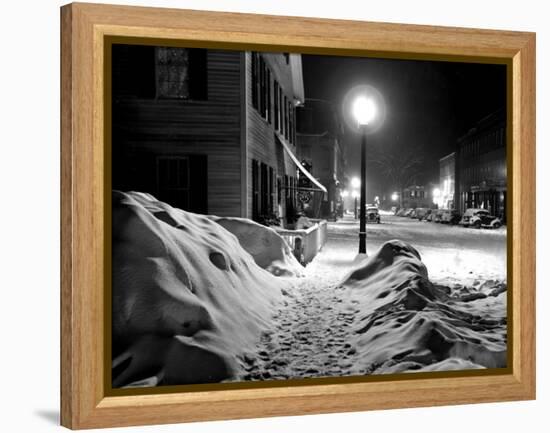 Snowy Night, Woodstock, Vermont, 1940-Marion Post Wolcott-Framed Stretched Canvas