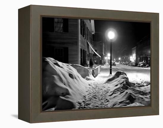 Snowy Night, Woodstock, Vermont, 1940-Marion Post Wolcott-Framed Stretched Canvas