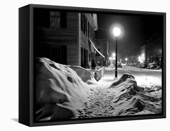 Snowy Night, Woodstock, Vermont, 1940-Marion Post Wolcott-Framed Stretched Canvas