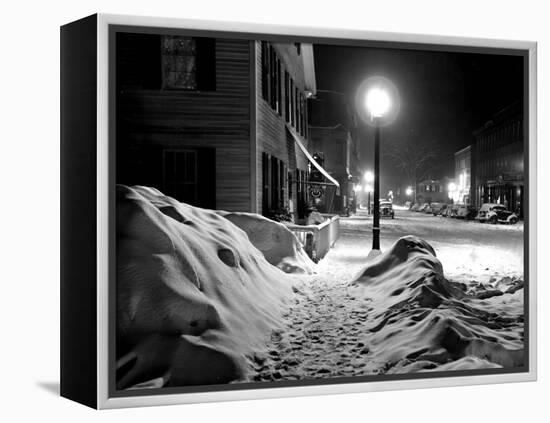 Snowy Night, Woodstock, Vermont, 1940-Marion Post Wolcott-Framed Stretched Canvas