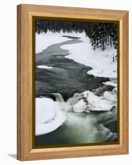 Snowy River and Winter Landscape, Yellowstone National Park, UNESCO World Heritage Site, Wyoming, U-Kimberly Walker-Framed Premier Image Canvas