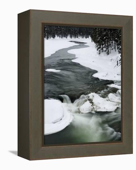 Snowy River and Winter Landscape, Yellowstone National Park, UNESCO World Heritage Site, Wyoming, U-Kimberly Walker-Framed Premier Image Canvas