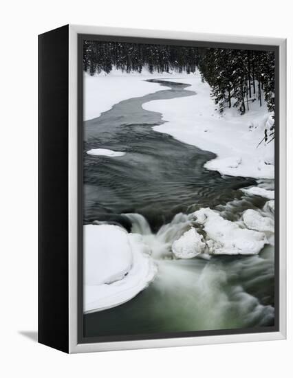 Snowy River and Winter Landscape, Yellowstone National Park, UNESCO World Heritage Site, Wyoming, U-Kimberly Walker-Framed Premier Image Canvas