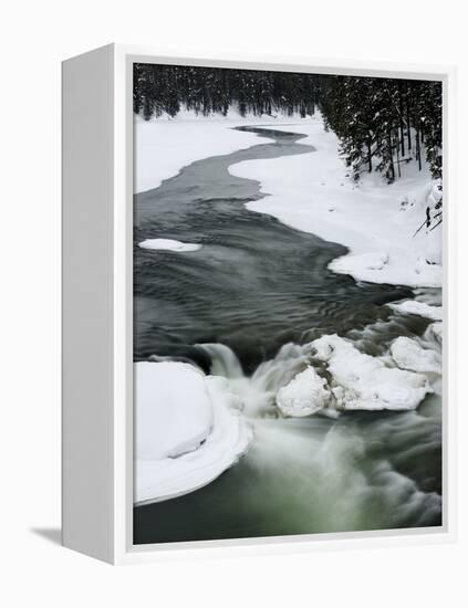 Snowy River and Winter Landscape, Yellowstone National Park, UNESCO World Heritage Site, Wyoming, U-Kimberly Walker-Framed Premier Image Canvas