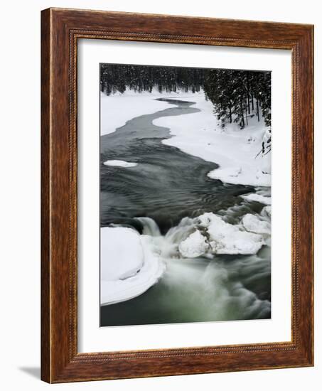 Snowy River and Winter Landscape, Yellowstone National Park, UNESCO World Heritage Site, Wyoming, U-Kimberly Walker-Framed Photographic Print