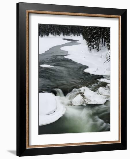 Snowy River and Winter Landscape, Yellowstone National Park, UNESCO World Heritage Site, Wyoming, U-Kimberly Walker-Framed Photographic Print