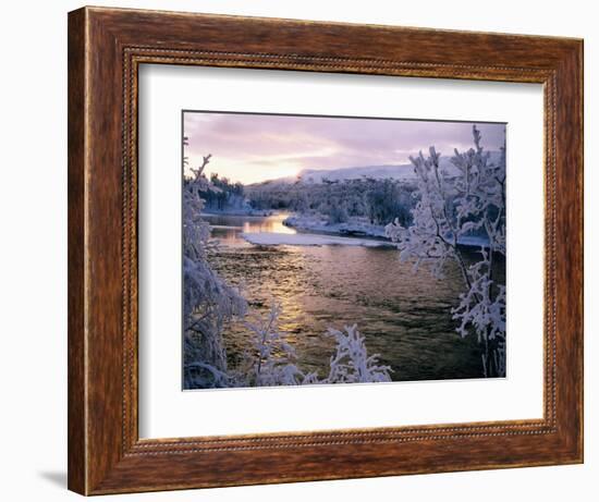 Snowy Riverscape, Vindelfjallen Nr, Umea, Sweden-Christer Fredriksson-Framed Photographic Print