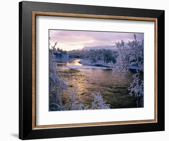 Snowy Riverscape, Vindelfjallen Nr, Umea, Sweden-Christer Fredriksson-Framed Photographic Print