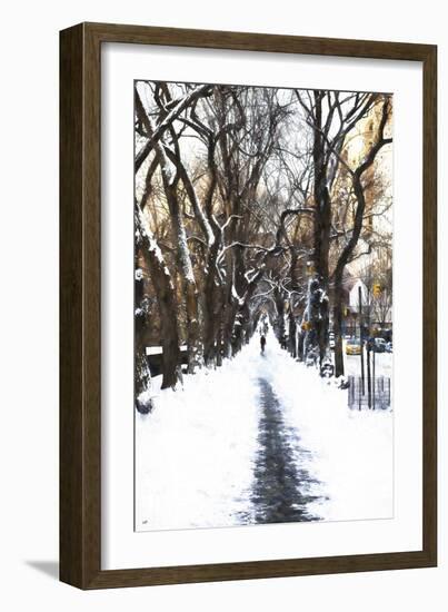 Snowy road Central Park-Philippe Hugonnard-Framed Giclee Print