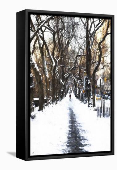 Snowy road Central Park-Philippe Hugonnard-Framed Premier Image Canvas