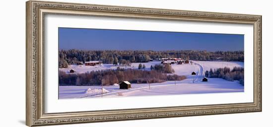 Snowy Rural Landscape Oestra Tavelsjoe Sweden-null-Framed Photographic Print