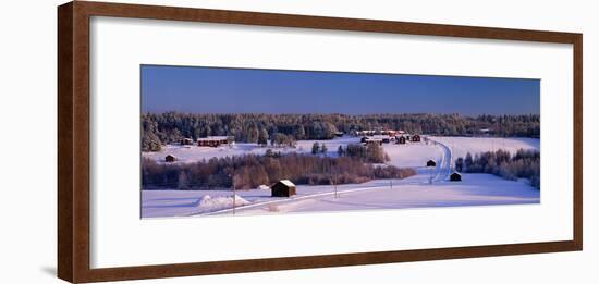 Snowy Rural Landscape Oestra Tavelsjoe Sweden-null-Framed Photographic Print