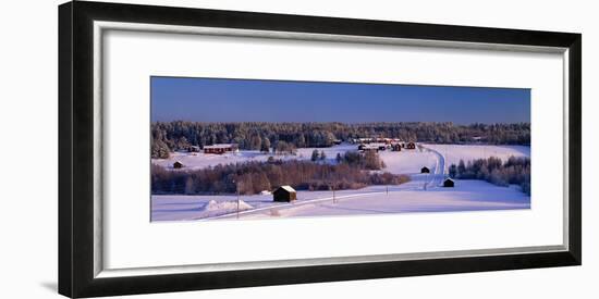 Snowy Rural Landscape Oestra Tavelsjoe Sweden-null-Framed Photographic Print
