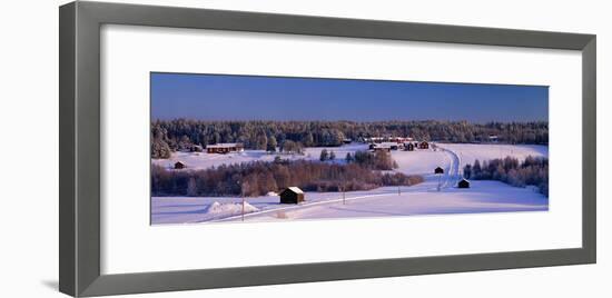 Snowy Rural Landscape Oestra Tavelsjoe Sweden-null-Framed Photographic Print