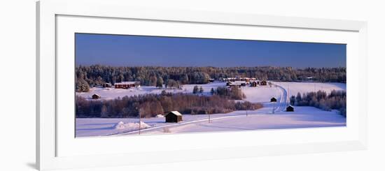 Snowy Rural Landscape Oestra Tavelsjoe Sweden-null-Framed Photographic Print