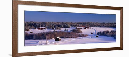 Snowy Rural Landscape Oestra Tavelsjoe Sweden-null-Framed Photographic Print